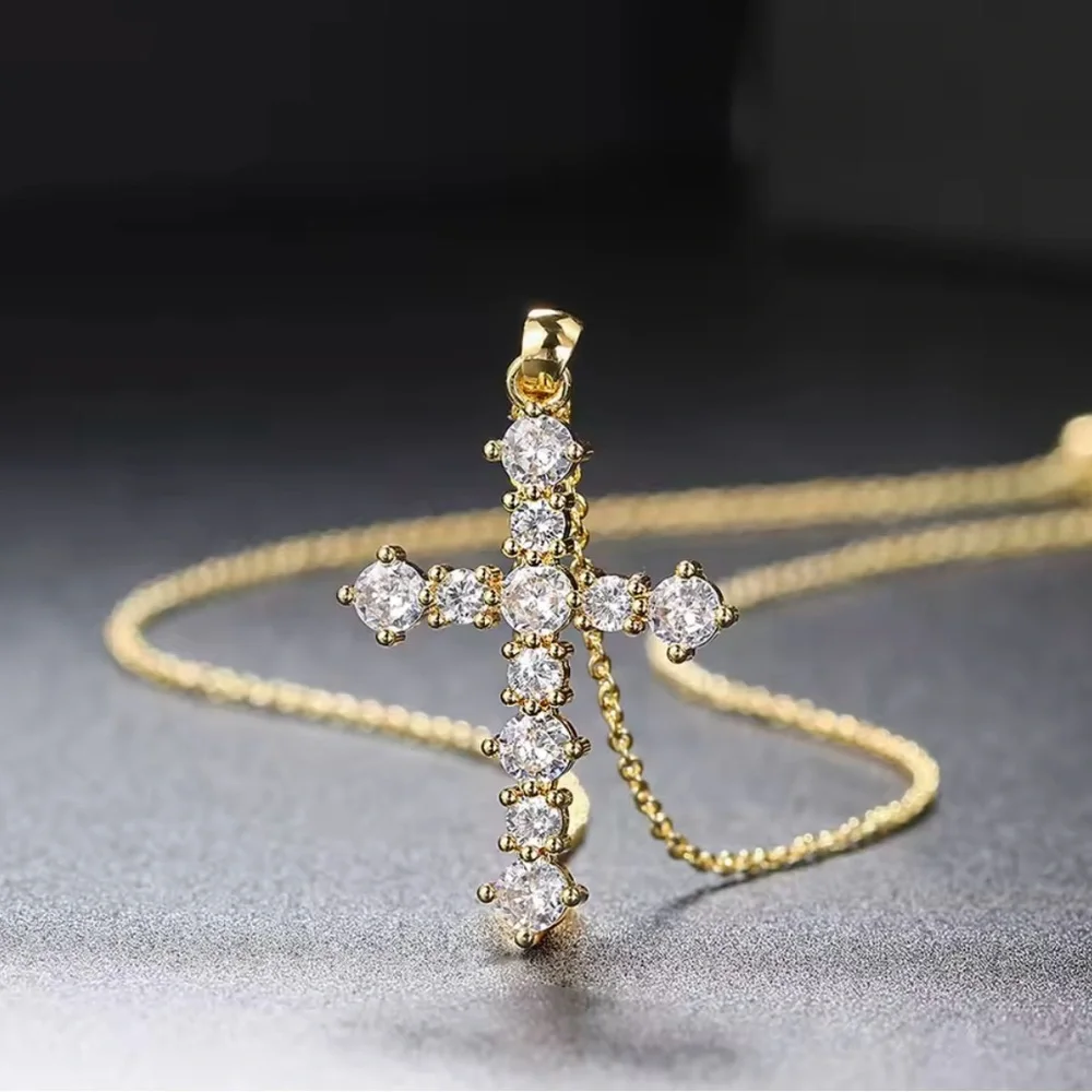Elegant Gold Cross Pendant Necklace